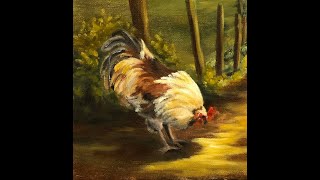 Oil Painting Tutorial  Free Range  how to oil paint an old barn and rooster [upl. by Kally]