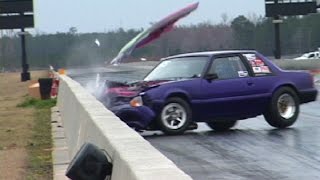 When MUSTANGS ATTACK INSANE Drag Racing Crashes [upl. by Neelyaj]