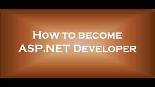 How to become asp net developer [upl. by Augie]