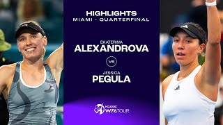 Ekaterina Alexandrova vs Jessica Pegula  2024 Miami Quarterfinal  WTA Match Highlights [upl. by Znarf]