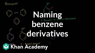 Naming benzene derivatives introduction  Aromatic Compounds  Organic chemistry  Khan Academy [upl. by Aliuqet950]