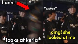 T1Kerias Shcoked Reaction to Hanni Waving Backstage hanni buff is real [upl. by Pegma]