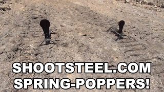 shootsteelcom SpringPoppers High Quality AutoReset Steel Targets [upl. by Ydnab]