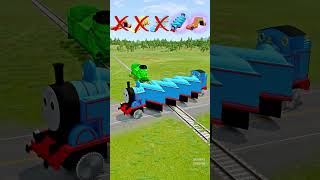 Big and Small McQueen Cars VS Train Who can win  BeamNGdrive [upl. by Anicart]