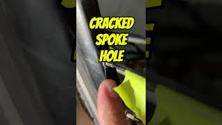 Cracked spoke holes in rim [upl. by Mommy71]