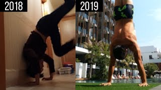 12 Months Handstand Transformation 0 to 40 seconds  My Calisthenics Journey [upl. by Aznola]