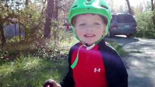 Learning to ride bike at the Channel Campground  Muskegon State Park [upl. by Ilyssa]