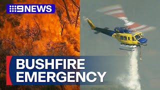 Outofcontrol bushfire erupts on Sydneys northern beaches  9 News Australia [upl. by Nitz883]