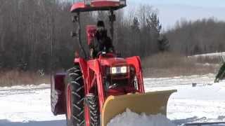 HLA Series 3000 Snow Blade Horst Welding Snow Plowing on Kubota L4400 Tractor [upl. by Anaujnas592]