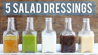 5 Homemade Salad Dressings  EASY  HEALTHY [upl. by Onairda]