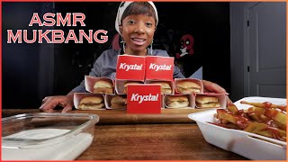 ASMR  Mukbang Dozen Krystals Cheese Burger Sliders [upl. by Harbert]