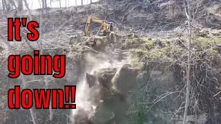 Removing A Giant Cliffhanging Boulder Above A Cabin [upl. by Esor]