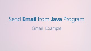 Java  Send Email from Java Program  Java Mail API [upl. by Eniron]