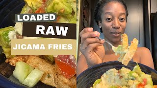 Loaded Raw Jicama Fries Simple Easy Raw Vegan amp Delicious [upl. by Ahsiled689]