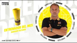 BARCA FC News Official Hansi Flick wins La Liga Coach of the Month award for October [upl. by Sinnel]