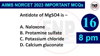 norcet exam preparation I aiims norcet 2023 I aiims norcet questions and answers 16 [upl. by Uol]