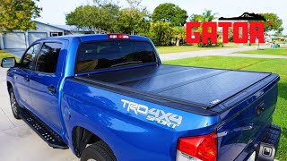 Gator EFX TriFold Tonneau cover installation 2018 Toyota Tundra TRD sport with Dropin Bedliner [upl. by Nye233]