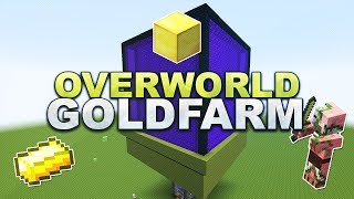 Minecraft  Overworld Gold Farm  Tutorial 112 [upl. by Bloomer]