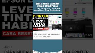 CARA RESET LEVEL TINTA PRINTER EPSON L5190 TINTA HABIS [upl. by Dnalyaw]