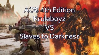 AOS 4th Edition  Kruleboyz vs Slaves to Darkness [upl. by Clarey641]