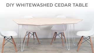 How to Whitewash Cedar and make a Modern Dining Table [upl. by Atikim]