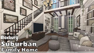 BLOXBURG Suburban Family Home Speedbuild interior  full tour Roblox House Build [upl. by Khalin]