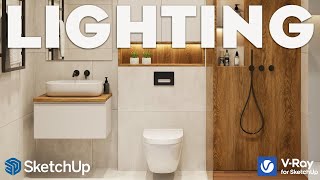 Interior Lighting Without Windows  VRay for SketchUp Tutorial [upl. by Tomkiel893]