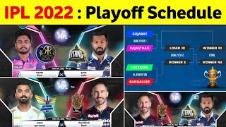 IPL 2022 Playoffs Schedule  IPL Semi Final 2022 Schedule  IPL 2022 Qualified Teams [upl. by Adolpho]