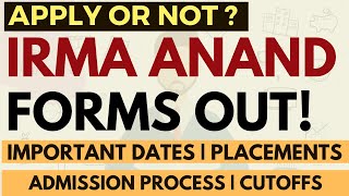 IRMA Anand forms are out  What is Rural Management Cutoffs Placements Admission Process Apply [upl. by Meri]