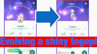 Evolving a shiny togepi into togetic pokemon go [upl. by Linnet970]