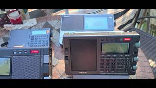 XHDATA D808 Tecsun PL990x Tecsun H501X Sangean ATS 909X2 Mediumwave daytime 580 kHz CFRA [upl. by Musa864]