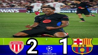 Monaco Vs Barcelona 21  Champions League 2024  Match Highlights [upl. by Llatsyrk]