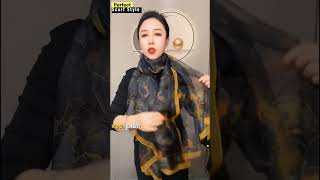 Popular scarf style for girl wrapping a shawl dupatta fashionableshorts fashion tie [upl. by Newmann110]