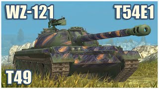 WZ121 T54E1 amp T49 • WoT Blitz Gameplay [upl. by Enajiram]