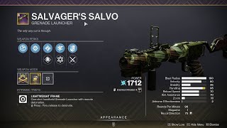 HOW TO GET SALVAGERS SALVO UPDATED  DESTINY 2 [upl. by Helga]