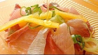 Eating Japanese food Sashimi quotKanpachi Carpaccioquot ASMR [upl. by Roberson129]