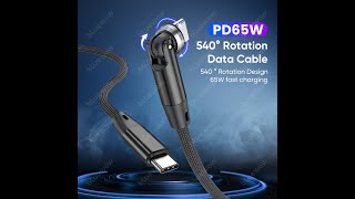 Bluewow 65W Data Cable 540° Rotation Suitable For HuaWei Android VIVO [upl. by Leina]