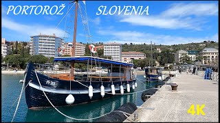 PORTOROŽ  SLOVENIA  Walking Tour  4K [upl. by Elson370]