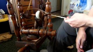 Plying handspun alpaca yarn [upl. by Hurlee]