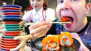 100 Sushi Challenge • Sushi Bar Conveyor Belt Buffet • MUKBANG [upl. by Atinrahs]