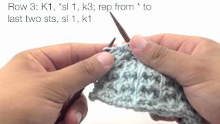 How to Knit the Whelk Stitch English Style [upl. by Ahsimot379]