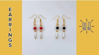 Earrings making Beaded earrings Easy beading [upl. by Aihseken]