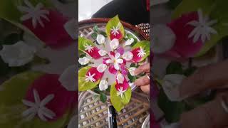 Arti thaal decoration ideas flowers leaf decor shortvideo trending [upl. by Lleruj240]