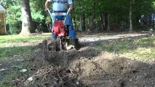 HOW TO USE A ROTOTILLER TO DIG A DRAIN DITCH by quotHotrodquot Ronnie Miller [upl. by Ecnar80]