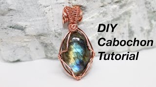 Simple Wire Wrap Cabochon Pendant Beginners Tutorial Diy [upl. by Airotel]