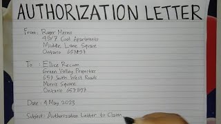 How To Write An Authorization Letter to Claim Property Step by Step  Writing Practices [upl. by Aziar]