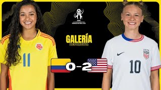 COLOMBIA 0  2 ESTADOS UNIDOS  MUNDIAL SUB 17 FEMENINO [upl. by Cailly]