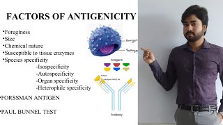 Antigen  Factors of antigenicity By Abhishek sir [upl. by Anwahsal443]