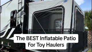 Inflatable Patio For Toy Haulers MORryde PatioEX On Our Dutchmen Voltage Triton 4271 [upl. by Nmutua]