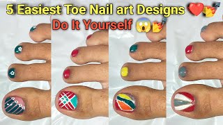 5 Easiest Toe Nail art Designs😍💅Do It Yourself   Nail art at Home 🏡  Toe Nail art Designs 2024 [upl. by Suoirrad]